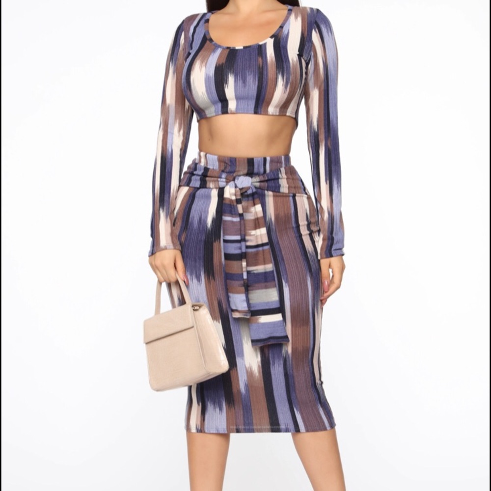 multi color skirt set